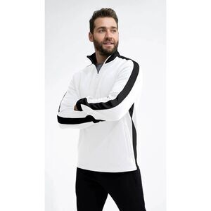 Swet Tailor Stretch Microfleece Quarter Zip Slalom Stripe Snow Pullover Sz XL